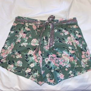 Blue Clair Flowy Floral Short